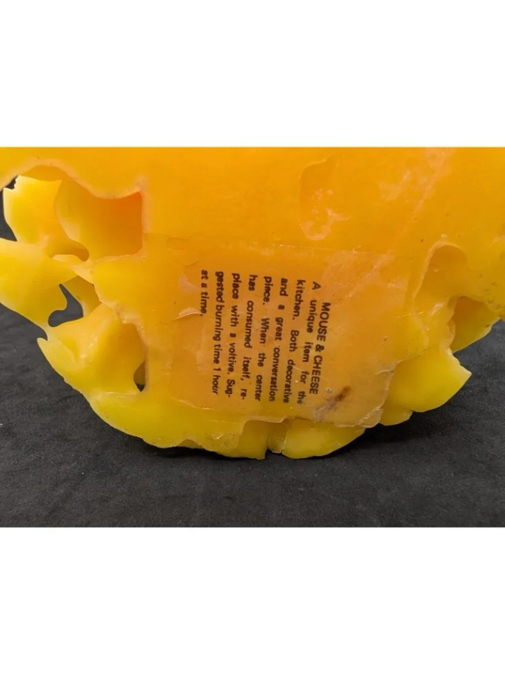 Vintage Handcrafted Cheese With Mouse Yellow Candle New 4.75